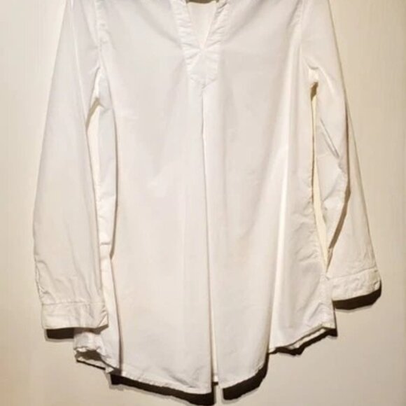 Women's *Garnet Hill* White Long Sleeve Shirt - Small - Made in Paris A+ Quality - Picture 5 of 6